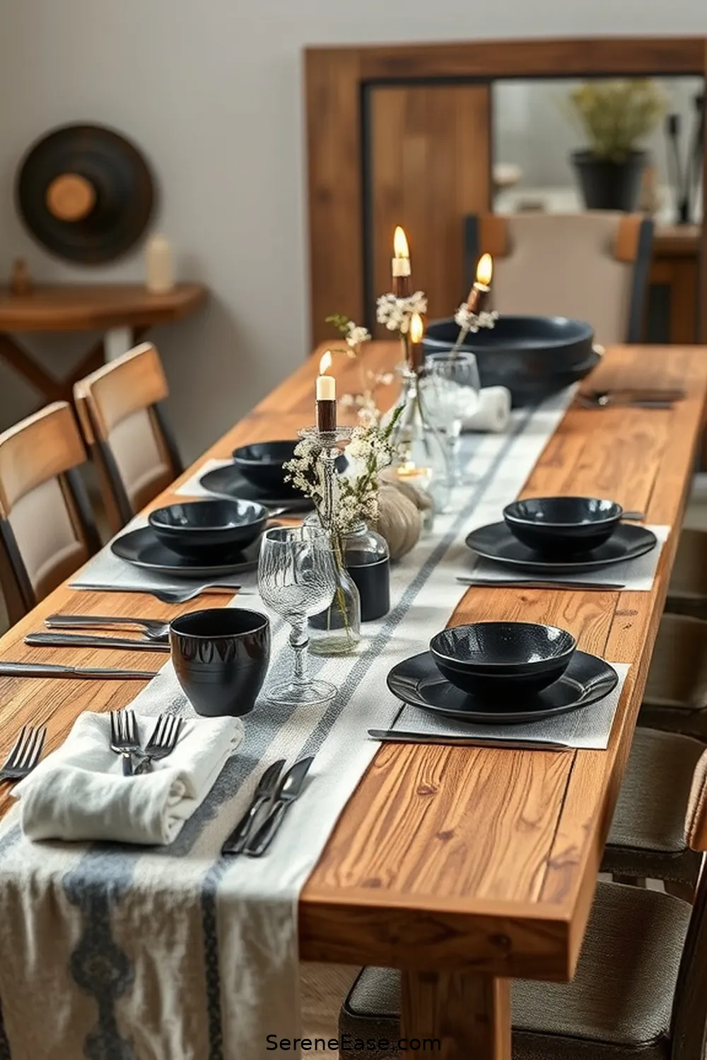 16 Ways to Incorporate Black and White Style in Your Rustic Dining Room 4 Incorporate Black and White Dinnerware for 16 Ways to Incorporate Black and White Style in Your Rustic Dining Room