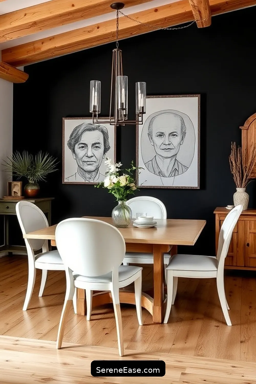 16 Ways to Incorporate Black and White Style in Your Rustic Dining Room 11 Paint Accent Walls in Bold Black for 16 Ways to Incorporate Black and White Style in Your Rustic Dining Room