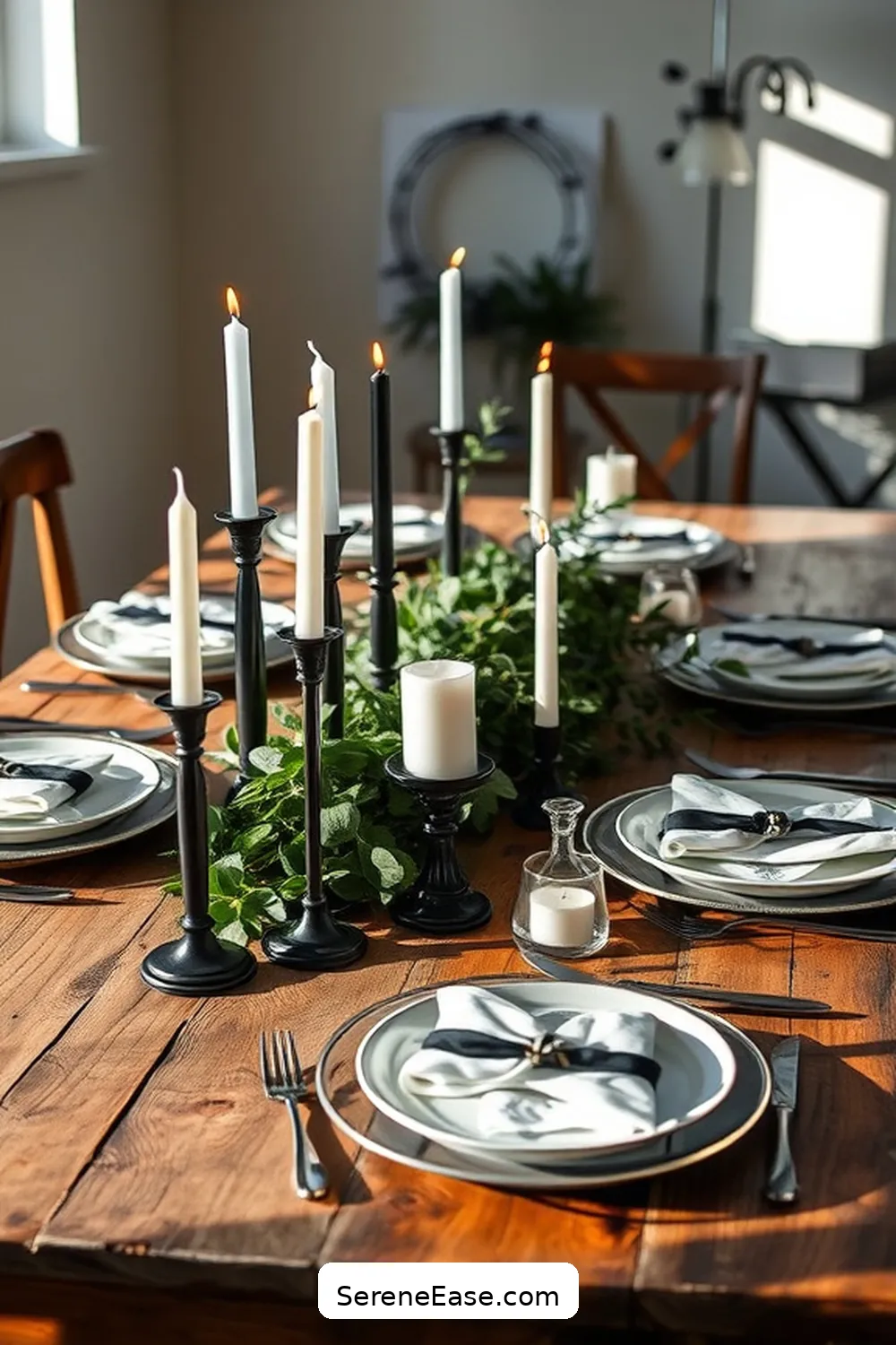 16 Ways to Incorporate Black and White Style in Your Rustic Dining Room 12 Use Black and White Candles for Ambiance for 16 Ways to Incorporate Black and White Style in Your Rustic Dining Room
