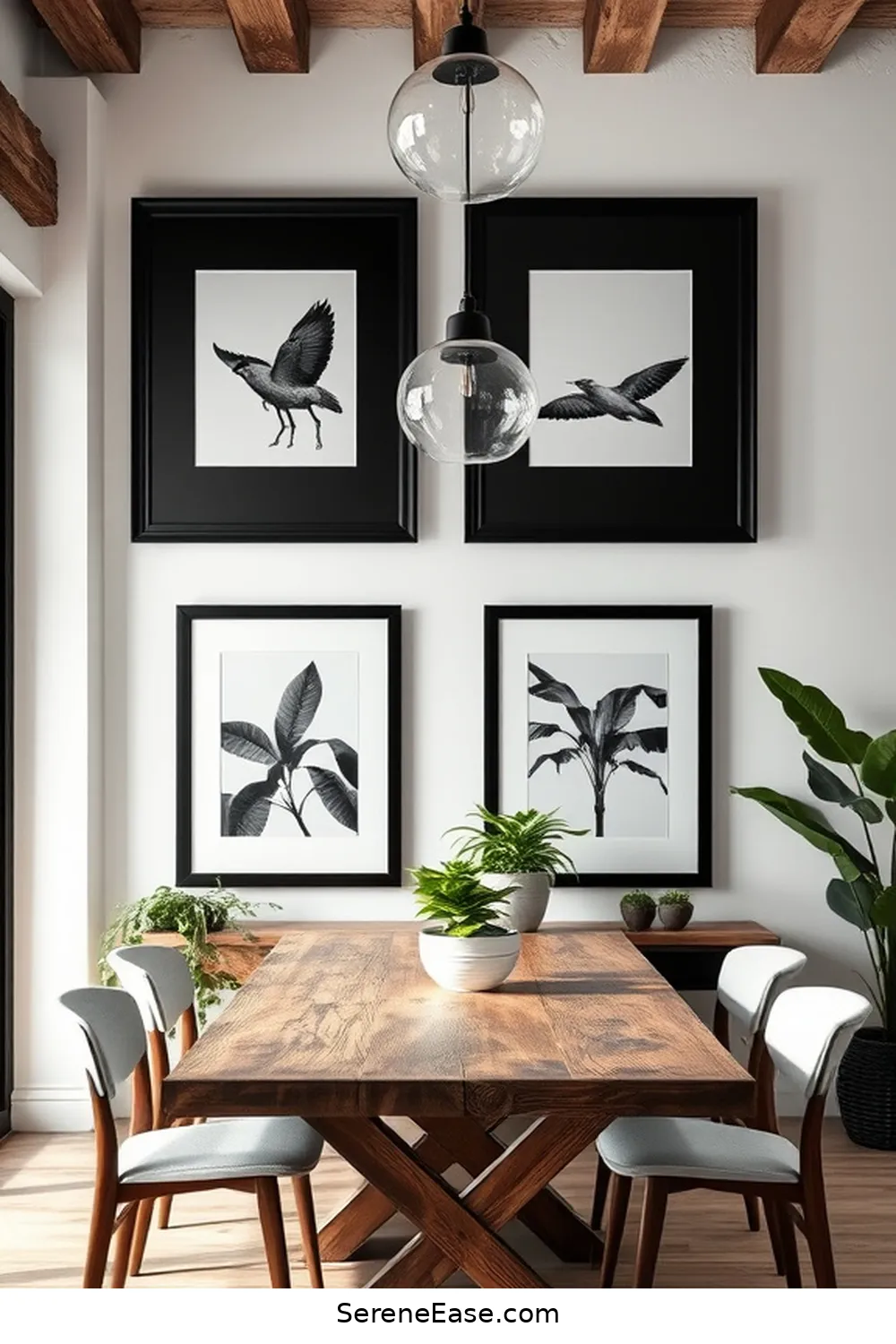 16 Ways to Incorporate Black and White Style in Your Rustic Dining Room 2 Use Black and White Wall Art for 16 Ways to Incorporate Black and White Style in Your Rustic Dining Room