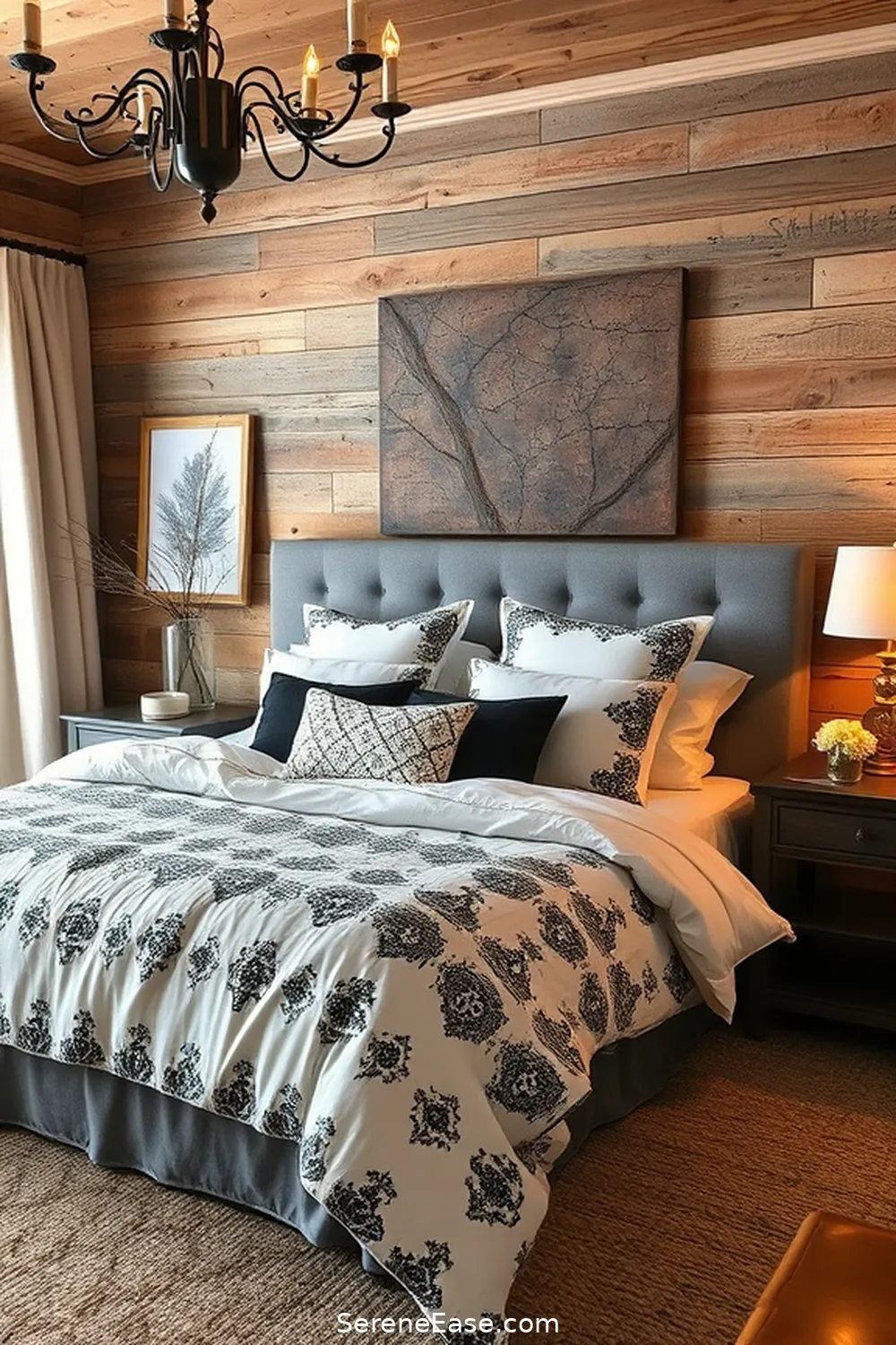 16 Ways to Incorporate Black and White Style in a Rustic Bedroom 3 Incorporate Black and White Bedding for 16 Ways to Incorporate Black and White Style in a Rustic Bedroom