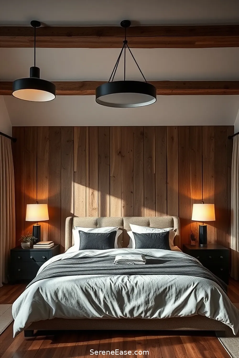 16 Ways to Incorporate Black and White Style in a Rustic Bedroom 9 Utilize Rustic Black and White Lighting Fixtures for 16 Ways to Incorporate Black and White Style in a Rustic Bedroom