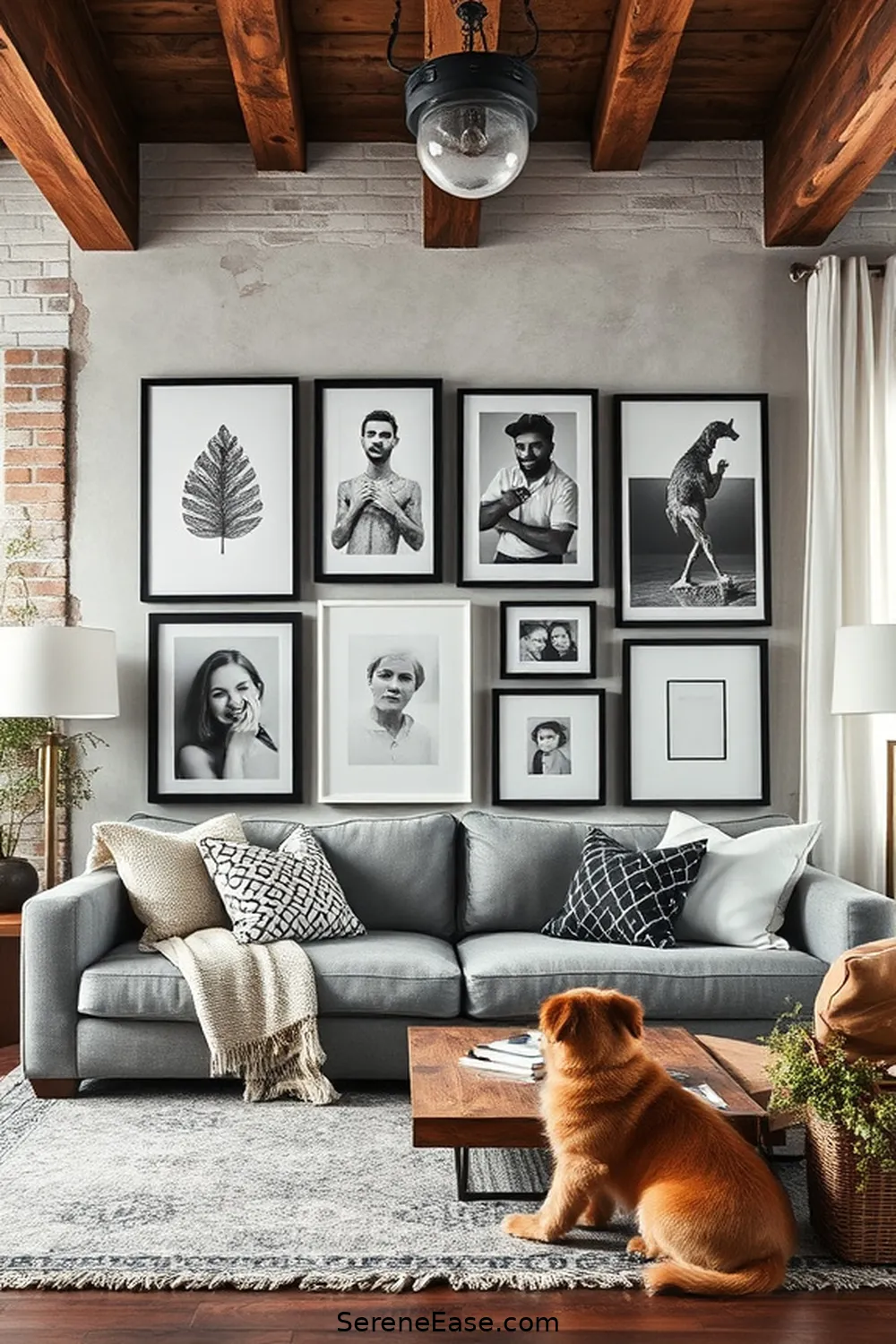 16 Ways to Incorporate Black and White in Rustic Living Room Style 7 Create a Gallery Wall for 16 Ways to Incorporate Black and White in Rustic Living Room Style