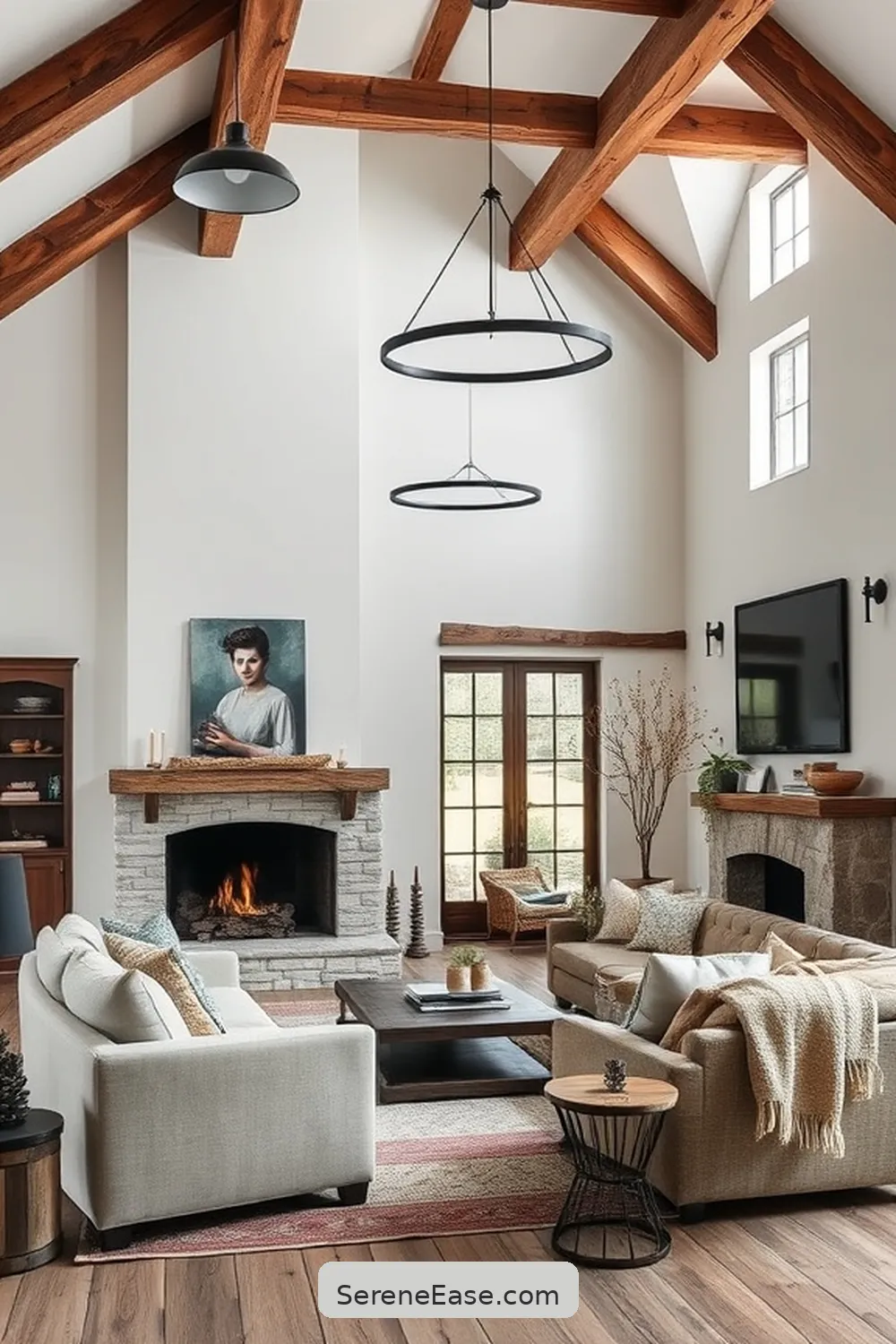 16 Ways to Incorporate Black and White in Rustic Living Room Style 9 Utilize Black Accents in Lighting for 16 Ways to Incorporate Black and White in Rustic Living Room Style