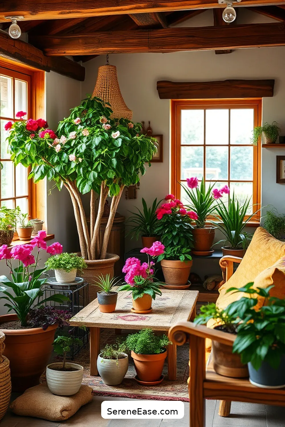 16 Ways to Incorporate Bold and Bright Colors in Your Rustic Living Room Style 12 Incorporate Bright Plants and Flowers for 16 Ways to Incorporate Bold and Bright Colors in Your Rustic Living Room Style