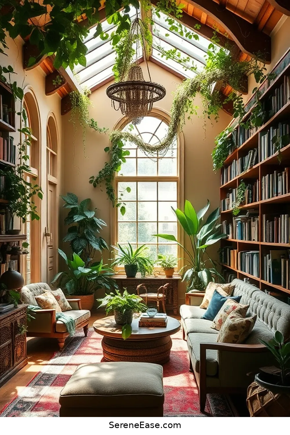 16 Ways to Incorporate Earth Tones Into Your Bohemian Library Style 7 Add Plants for a Touch of Nature for 16 Ways to Incorporate Earth Tones Into Your Bohemian Library Style