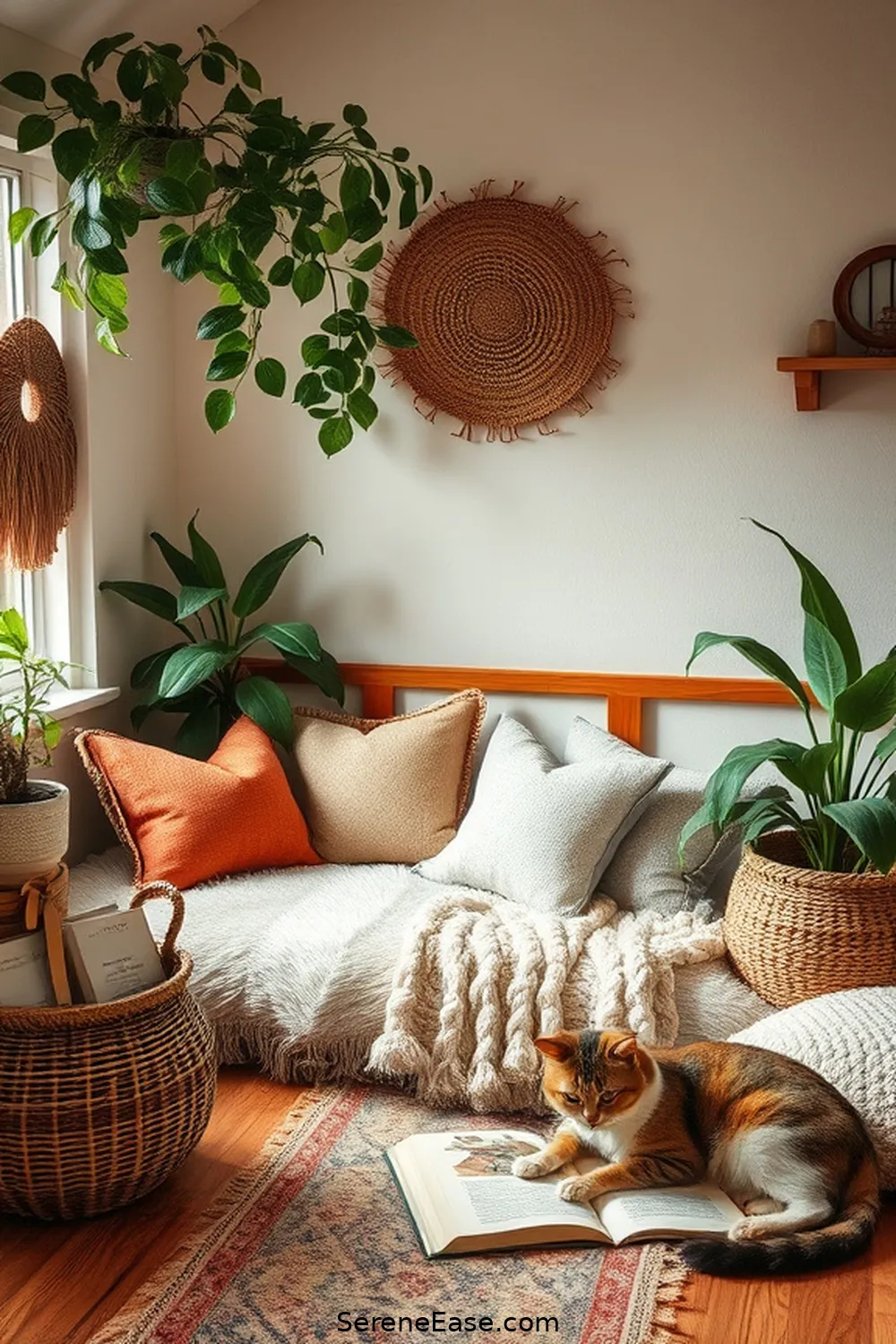 16 Ways to Incorporate Earth Tones Into Your Bohemian Library Style 15 Create a Reading Nook With Earthy Accents for 16 Ways to Incorporate Earth Tones Into Your Bohemian Library Style