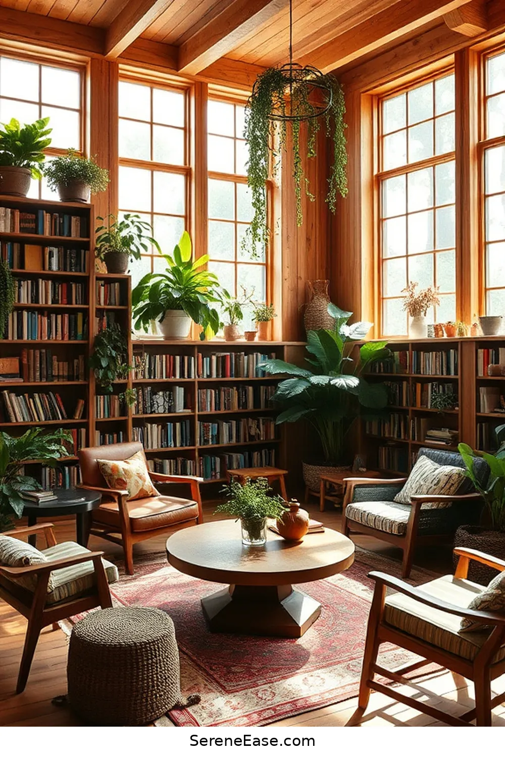 16 Ways to Incorporate Earth Tones Into Your Bohemian Library Style 4 Incorporate Natural Wood Furniture for 16 Ways to Incorporate Earth Tones Into Your Bohemian Library Style
