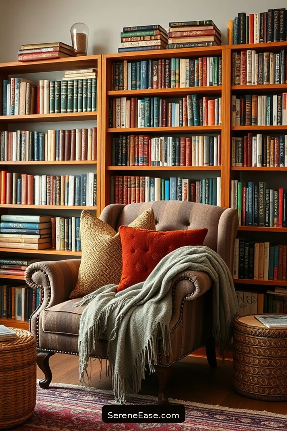 16 Ways to Incorporate Earth Tones Into Your Bohemian Library Style 17 Incorporate Textured Pillows and Throws for 16 Ways to Incorporate Earth Tones Into Your Bohemian Library Style