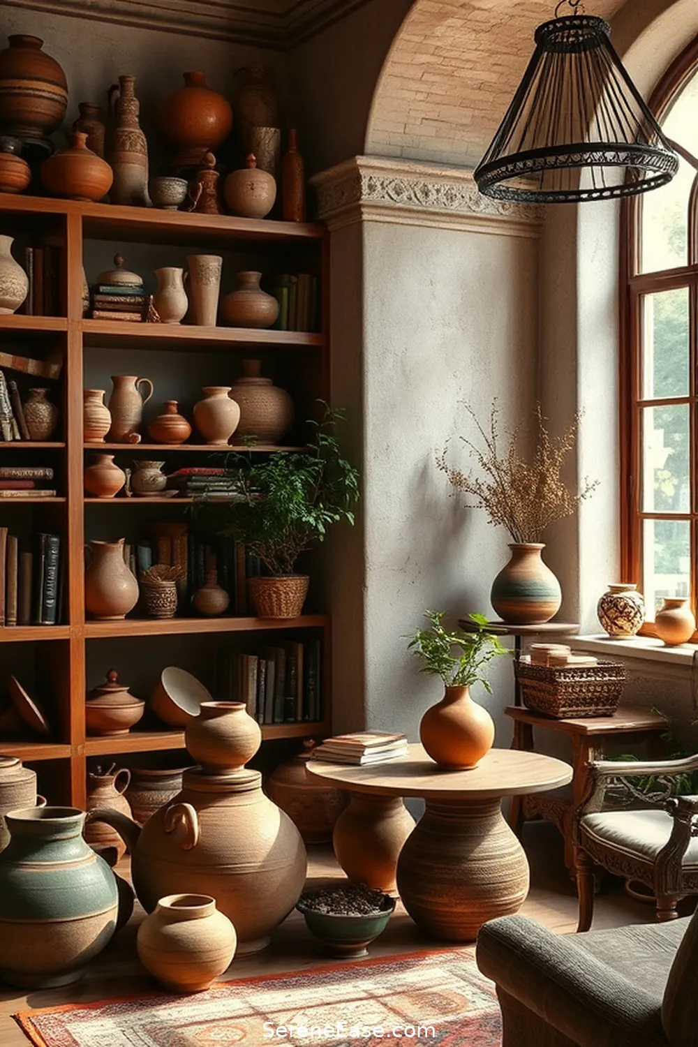 16 Ways to Incorporate Earth Tones Into Your Bohemian Library Style 9 Opt for Handmade Pottery and Ceramics for 16 Ways to Incorporate Earth Tones Into Your Bohemian Library Style
