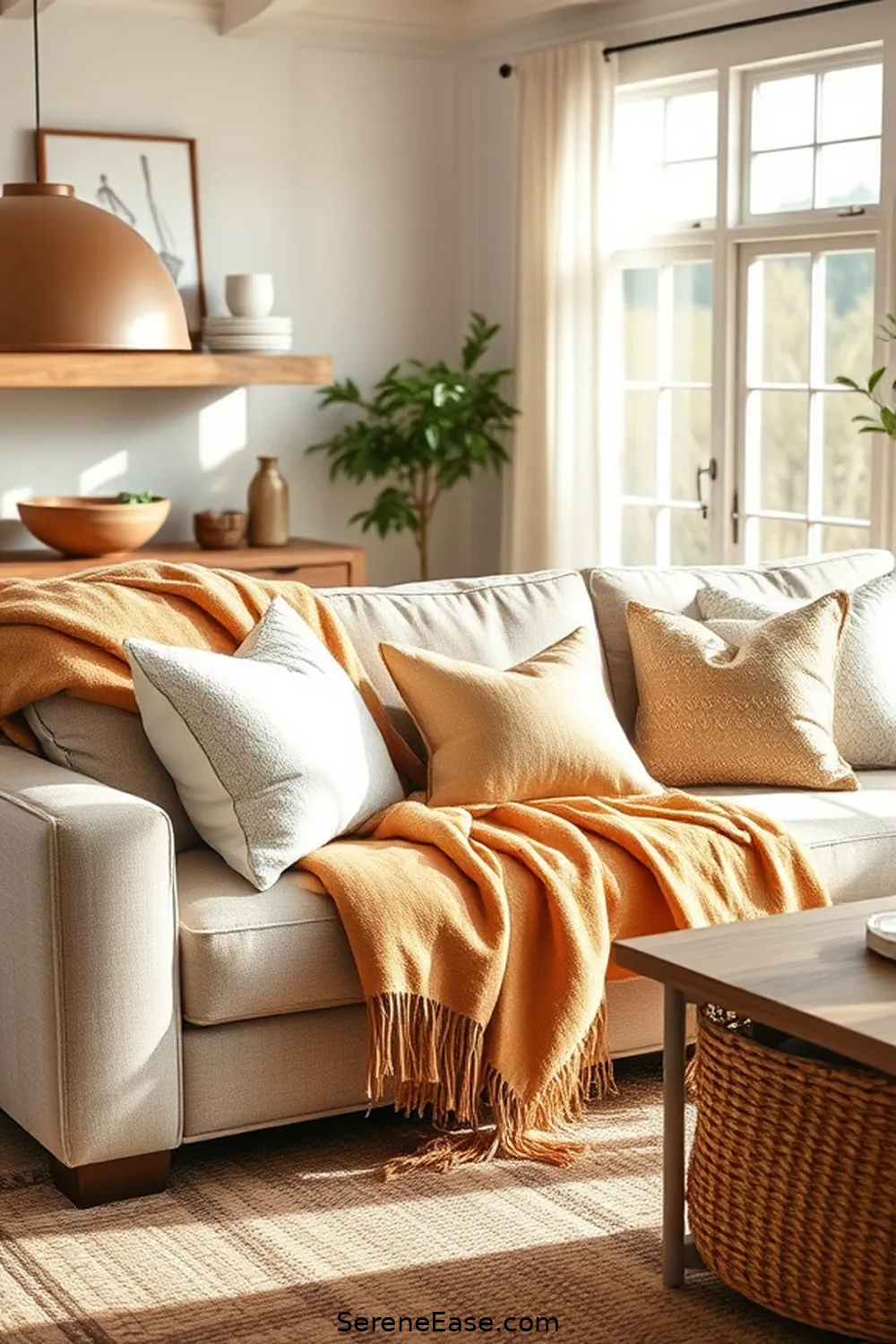 16 Ways to Incorporate Earth Tones in Your Modern Farmhouse Style Living Room 9 Add Cozy Throws and Pillows for 16 Ways to Incorporate Earth Tones in Your Modern Farmhouse Style Living Room