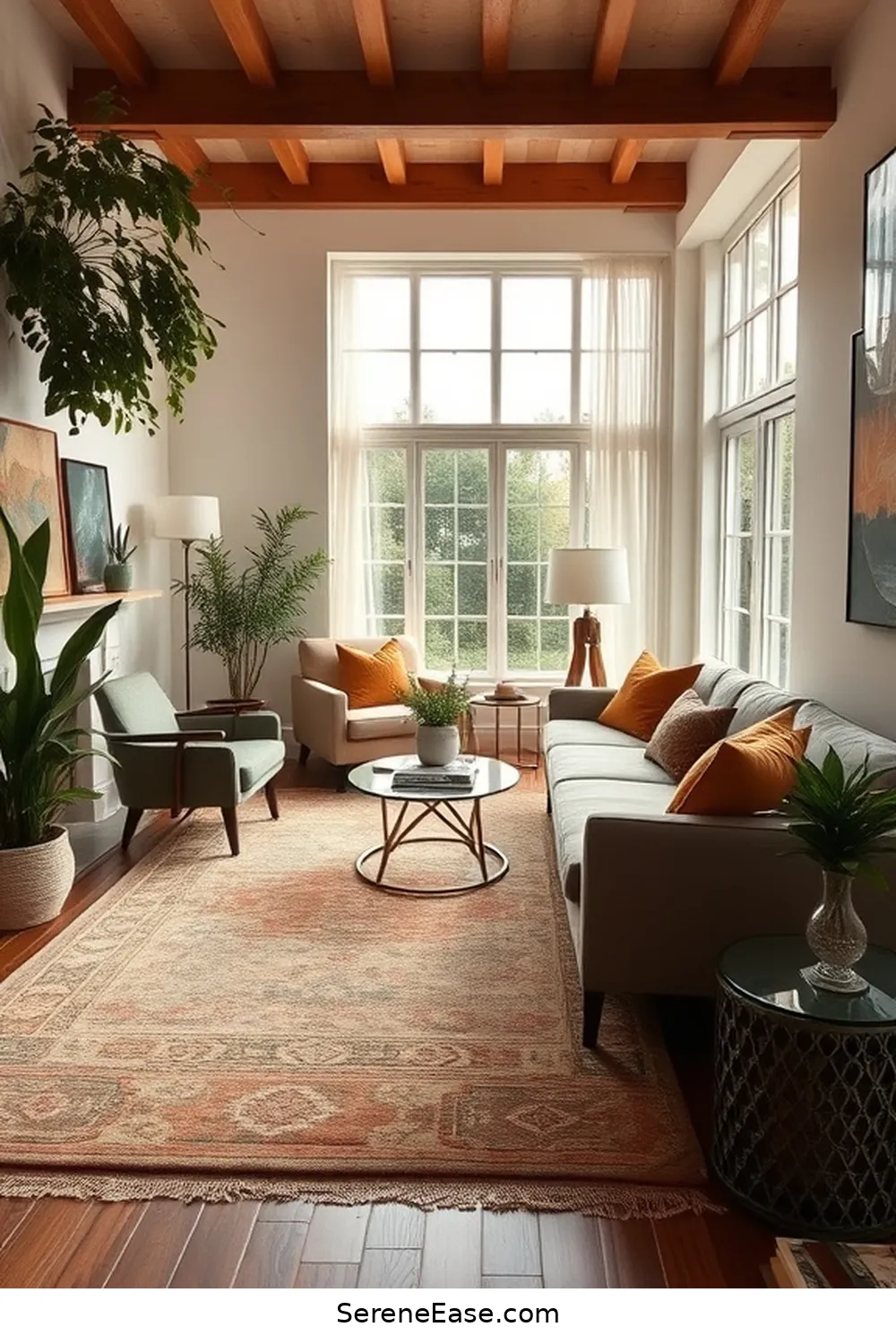 16 Ways to Incorporate Earth Tones in Your Modern Farmhouse Style Living Room 8 Opt for Earth-Toned Rugs for 16 Ways to Incorporate Earth Tones in Your Modern Farmhouse Style Living Room