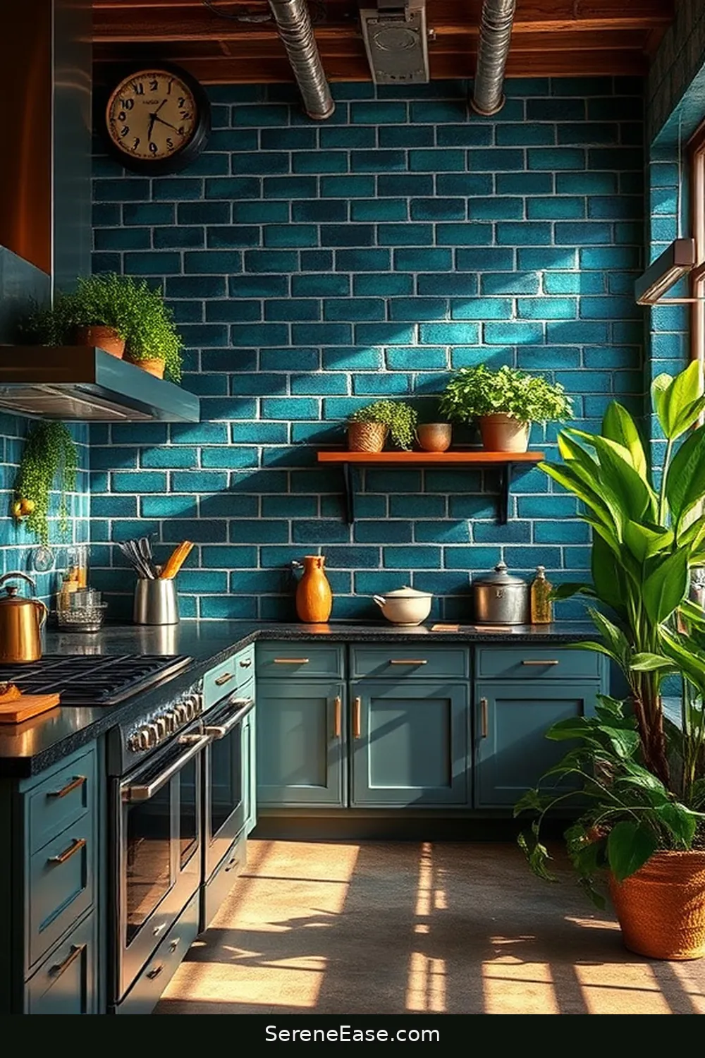16 Ways to Incorporate Jewel Tones Into Your Industrial Style Kitchen 5 Accent Walls With Bold Hues for 16 Ways to Incorporate Jewel Tones Into Your Industrial Style Kitchen