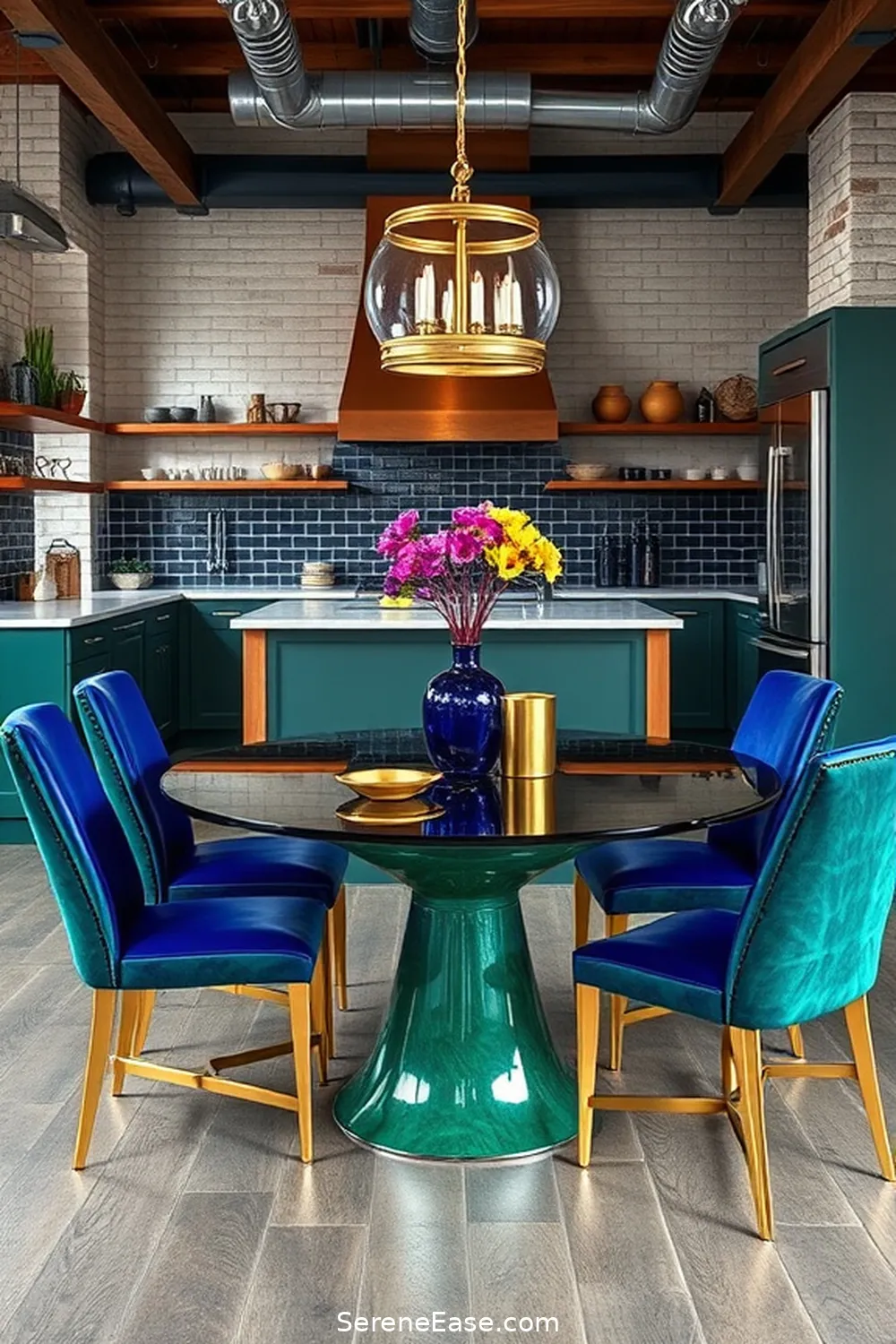 16 Ways to Incorporate Jewel Tones Into Your Industrial Style Kitchen 14 Jewel-Toned Dining Sets for 16 Ways to Incorporate Jewel Tones Into Your Industrial Style Kitchen