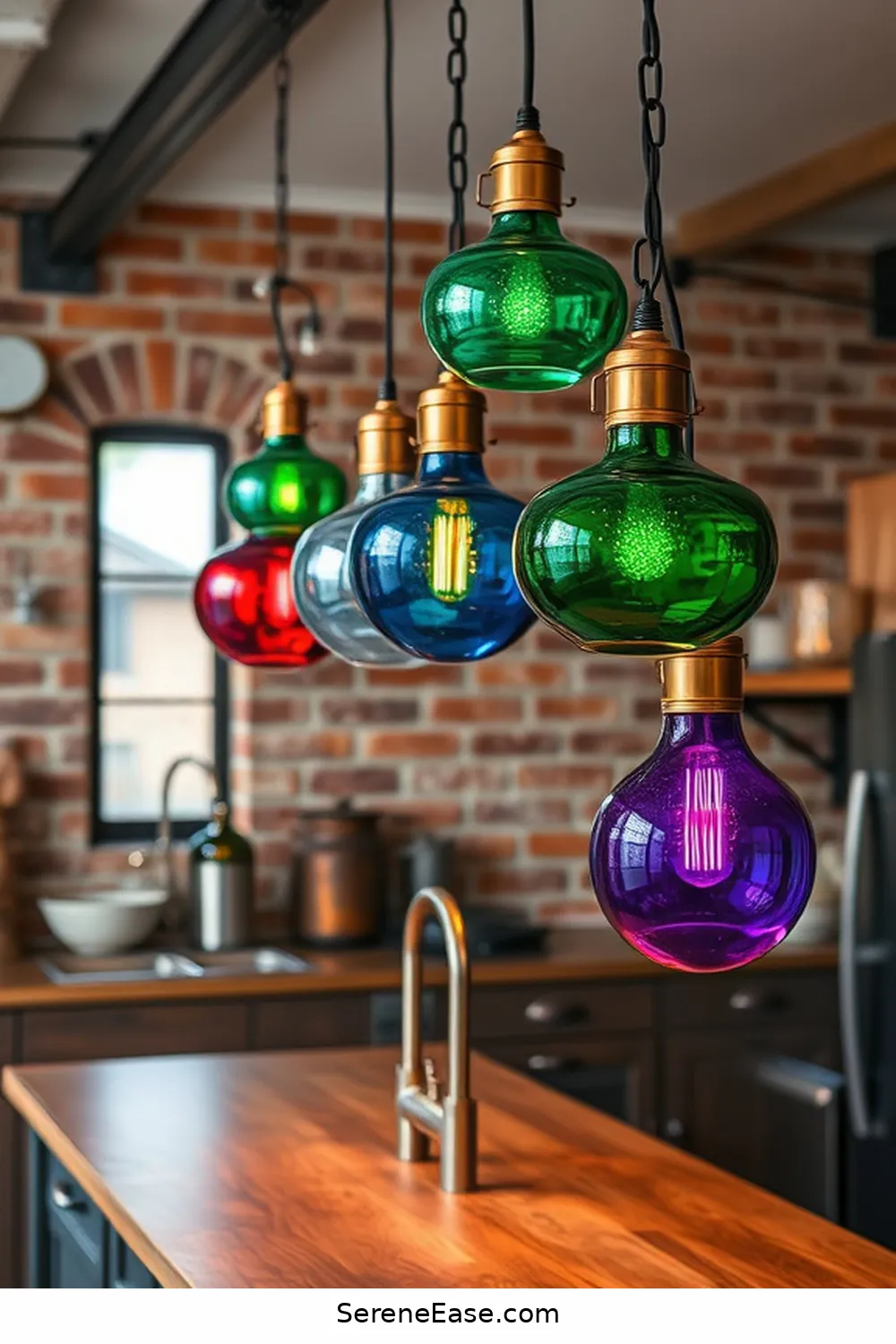 16 Ways to Incorporate Jewel Tones Into Your Industrial Style Kitchen 8 Jewel-Toned Light Fixtures for 16 Ways to Incorporate Jewel Tones Into Your Industrial Style Kitchen