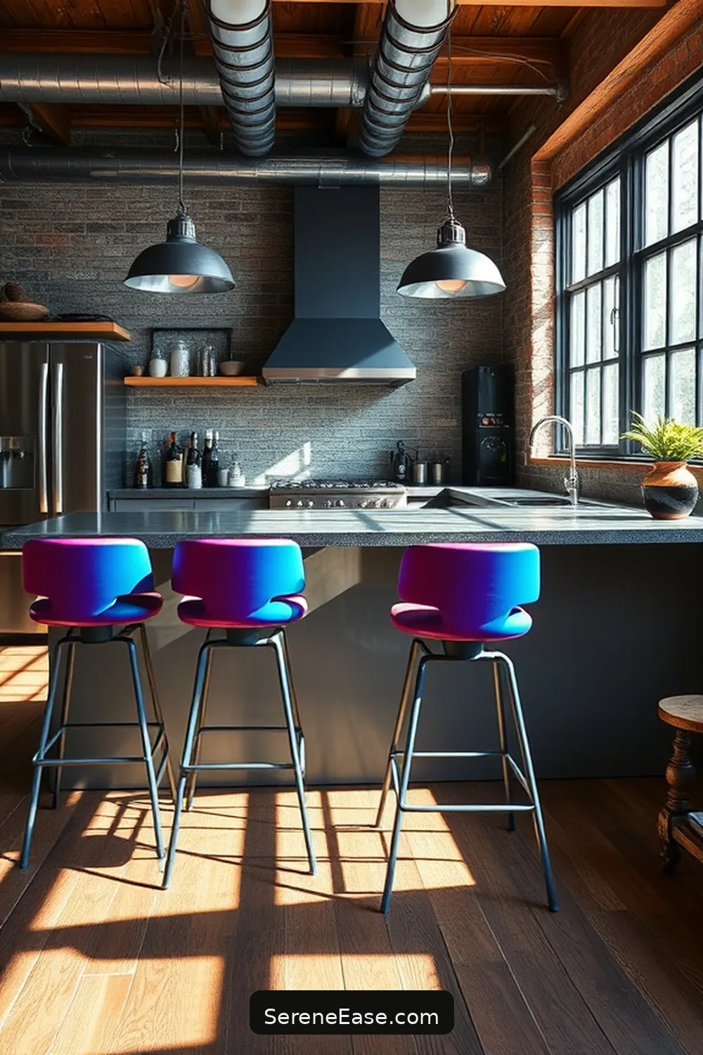 16 Ways to Incorporate Jewel Tones Into Your Industrial Style Kitchen 6 Vibrant Bar Stools for 16 Ways to Incorporate Jewel Tones Into Your Industrial Style Kitchen