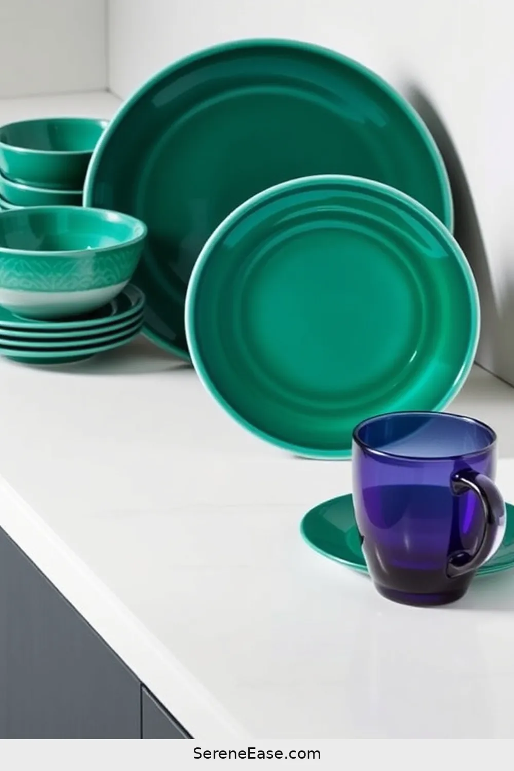 16 Ways to Incorporate Jewel Tones in Minimalist Kitchen Style 11 Decorative Dishware for 16 Ways to Incorporate Jewel Tones in Minimalist Kitchen Style
