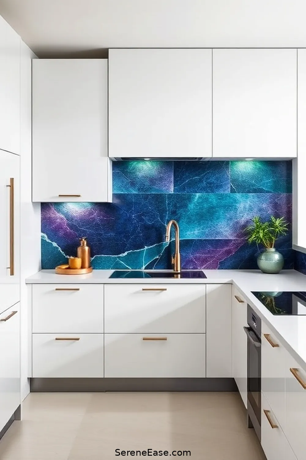 16 Ways to Incorporate Jewel Tones in Minimalist Kitchen Style 3 Statement Backsplash for 16 Ways to Incorporate Jewel Tones in Minimalist Kitchen Style