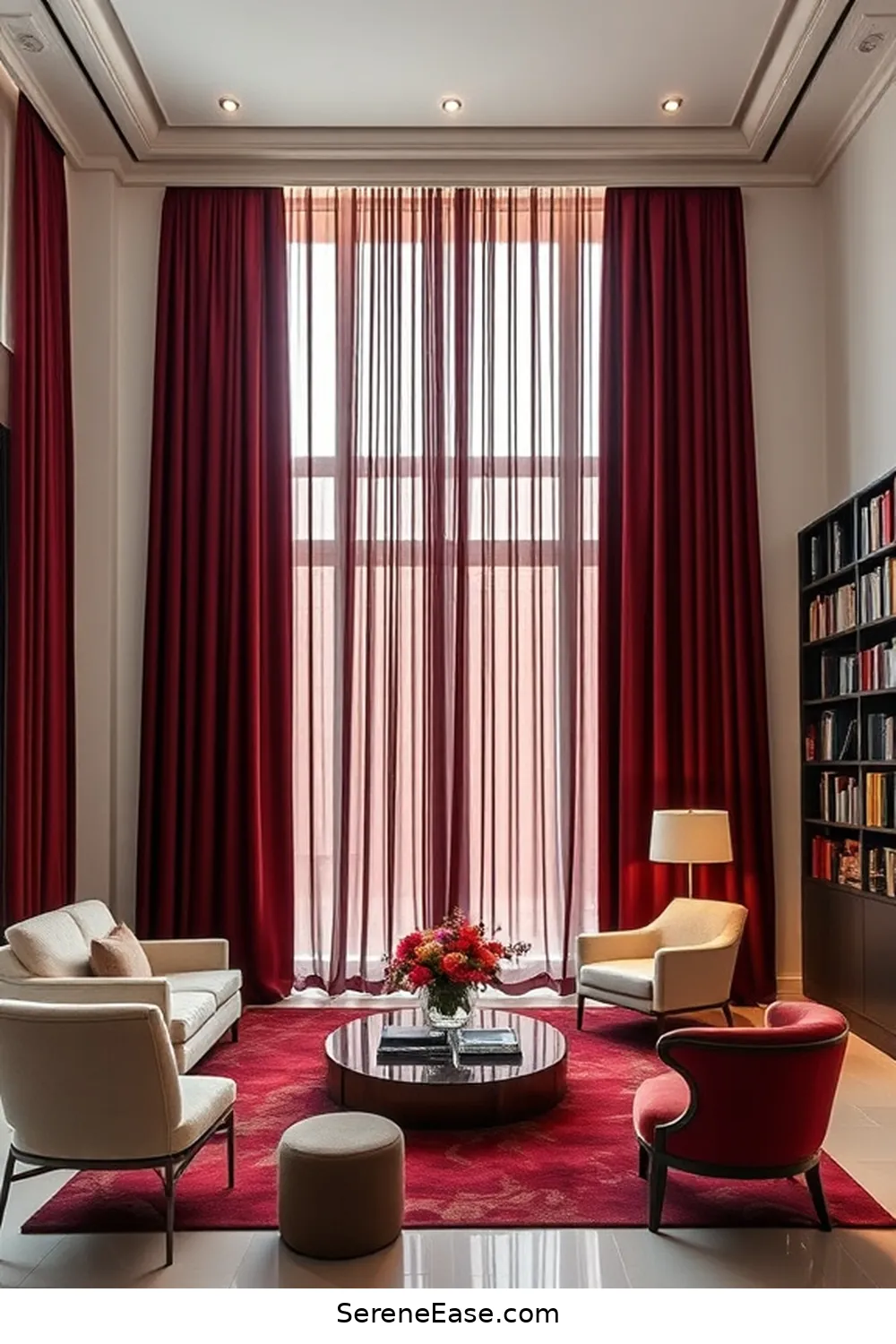 16 Ways to Incorporate Jewel Tones in Minimalist Library Style 15 Integrate Colorful Curtains for 16 Ways to Incorporate Jewel Tones in Minimalist Library Style