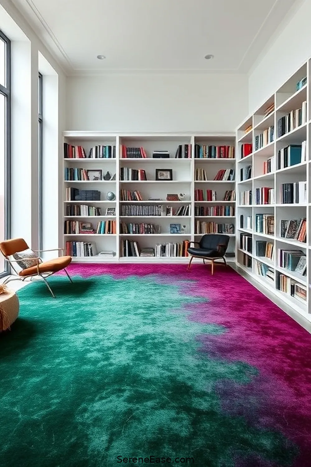 16 Ways to Incorporate Jewel Tones in Minimalist Library Style 10 Utilize Colorful Rugs for 16 Ways to Incorporate Jewel Tones in Minimalist Library Style