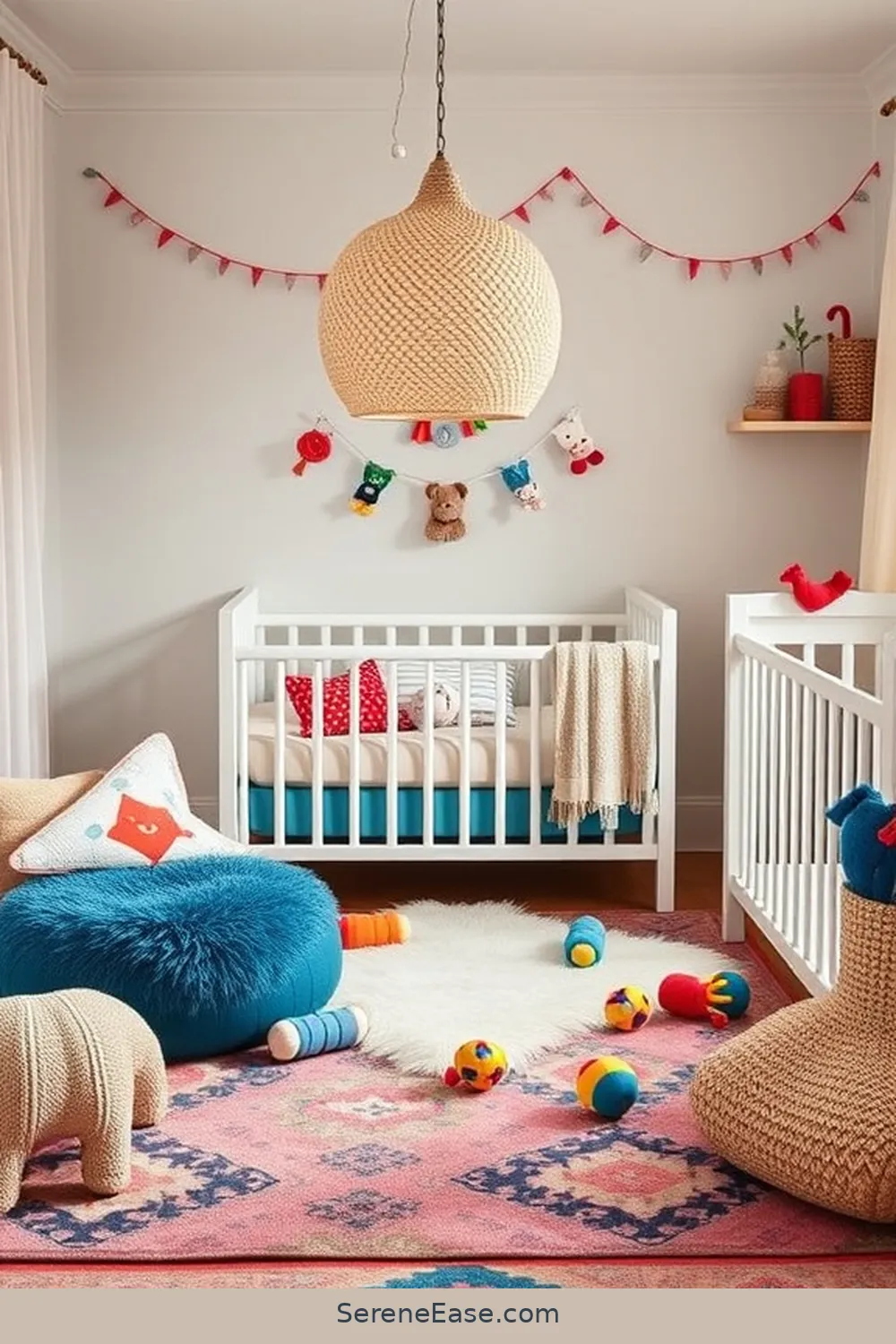 16 Ways to Incorporate Jewel Tones in Scandinavian Style Nurseries 7 Opt for Brightly Colored Nursery Accessories for 16 Ways to Incorporate Jewel Tones in Scandinavian Style Nurseries