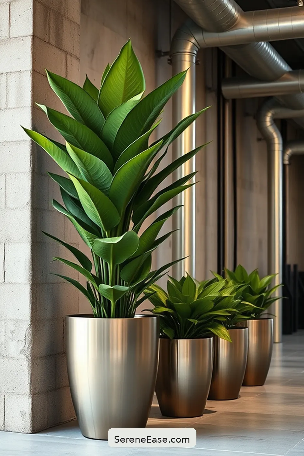 16 Ways to Incorporate Metallic Accents in Industrial Style Bathrooms 13 Add Metallic Planters for 16 Ways to Incorporate Metallic Accents in Industrial Style Bathrooms