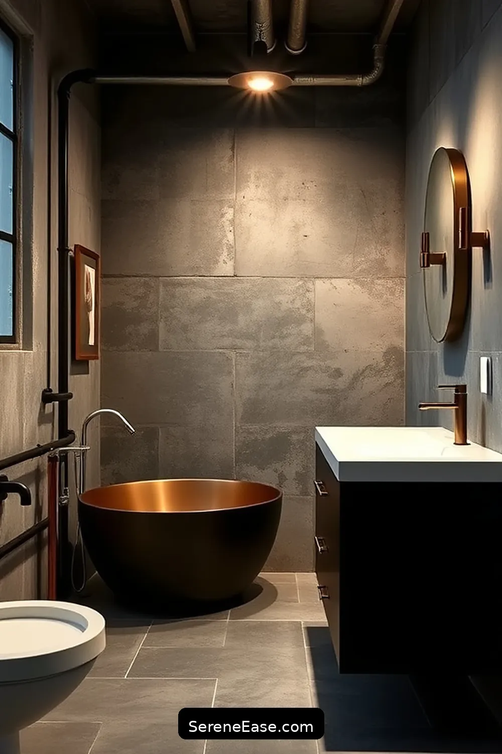 16 Ways to Incorporate Metallic Accents in Industrial Style Bathrooms 11 Choose Metallic Paint Finishes for 16 Ways to Incorporate Metallic Accents in Industrial Style Bathrooms