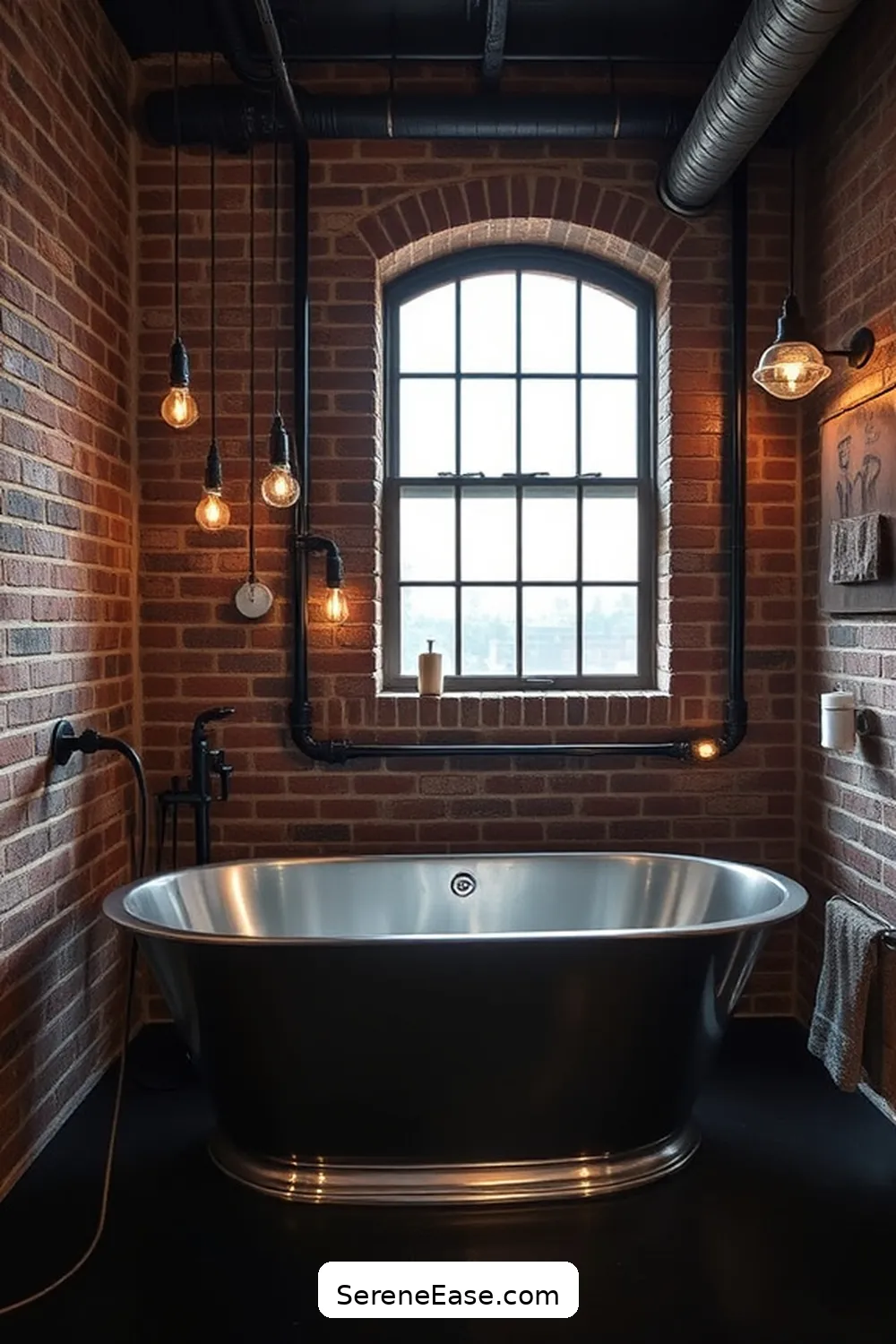 16 Ways to Incorporate Metallic Accents in Industrial Style Bathrooms 9 Opt for Metallic Bathtubs for 16 Ways to Incorporate Metallic Accents in Industrial Style Bathrooms