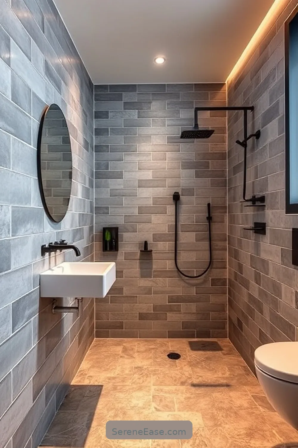 16 Ways to Incorporate Metallic Accents in Industrial Style Bathrooms 16 Use Metallic Grout for 16 Ways to Incorporate Metallic Accents in Industrial Style Bathrooms