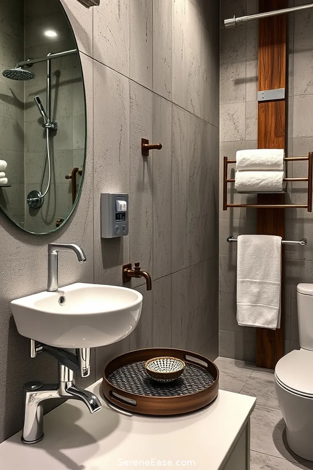 16 Ways to Incorporate Metallic Accents in Industrial Style Bathrooms 8 Utilize Metallic Accessories for 16 Ways to Incorporate Metallic Accents in Industrial Style Bathrooms