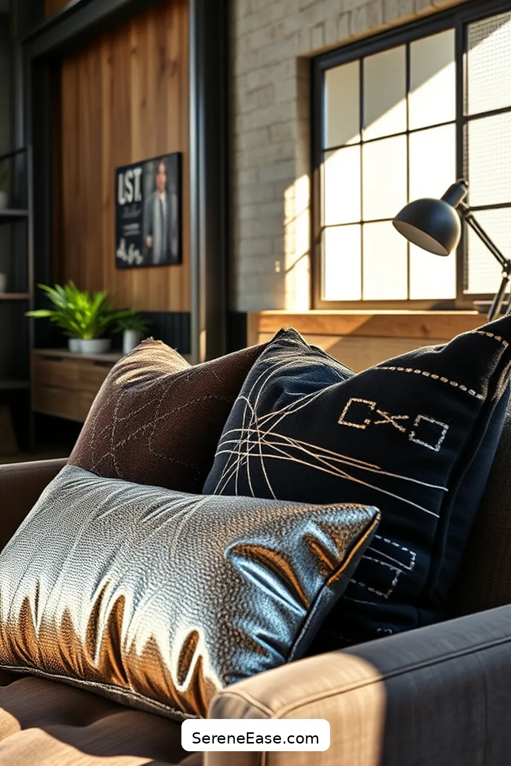 16 Ways to Incorporate Metallic Accents in Your Industrial Style Home Office 17 Accent Pillows With Metallic Accents for 16 Ways to Incorporate Metallic Accents in Your Industrial Style Home Office