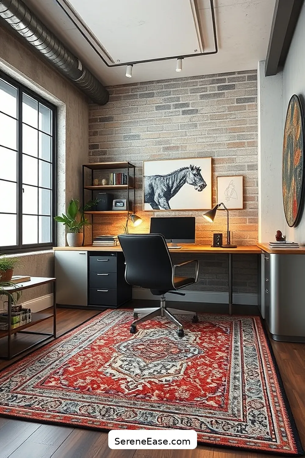 16 Ways to Incorporate Metallic Accents in Your Industrial Style Home Office 7 Accent Rugs With Metallic Threads for 16 Ways to Incorporate Metallic Accents in Your Industrial Style Home Office