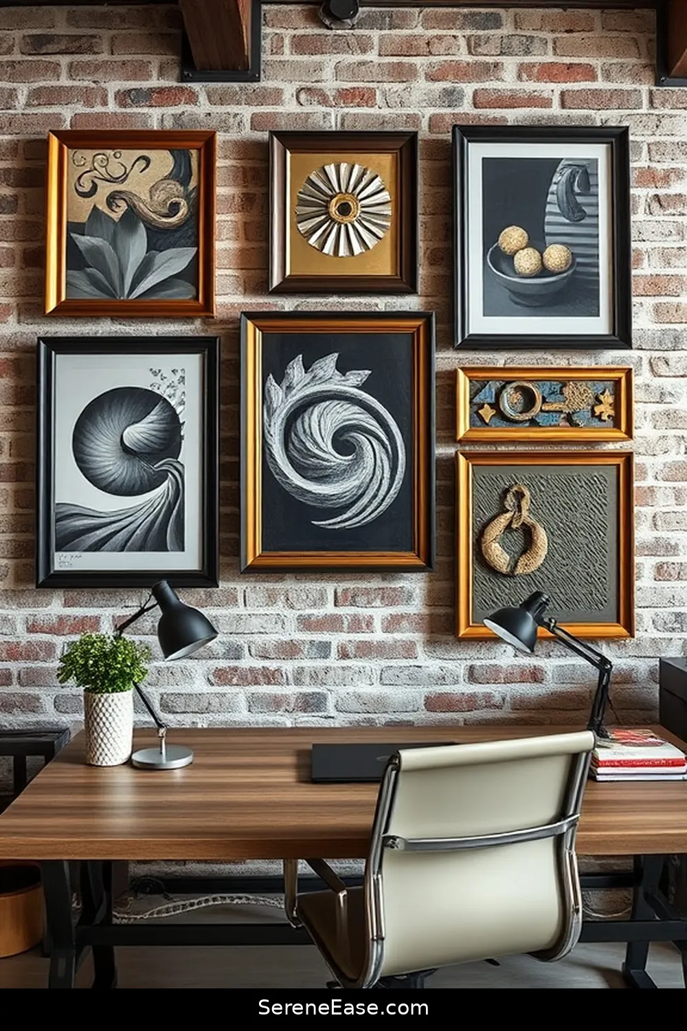 16 Ways to Incorporate Metallic Accents in Your Industrial Style Home Office 4 Wall Art With Metallic Finishes for 16 Ways to Incorporate Metallic Accents in Your Industrial Style Home Office