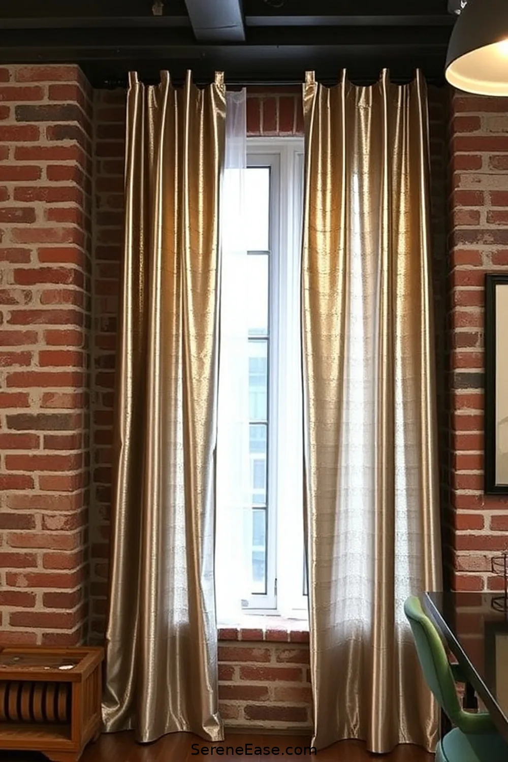 16 Ways to Incorporate Metallic Accents in Your Industrial Style Home Office 13 Window Treatments With Metallic Hues for 16 Ways to Incorporate Metallic Accents in Your Industrial Style Home Office