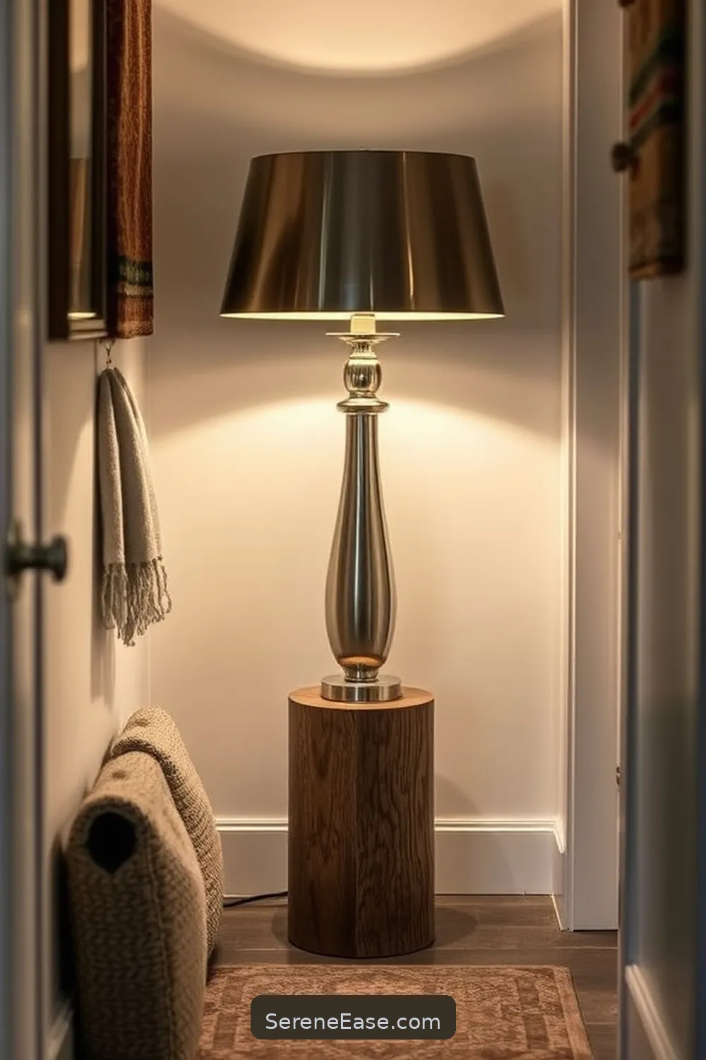 16 Ways to Incorporate Metallic Accents in a Rustic Hallway Style 15 Metallic Table Lamps for 16 Ways to Incorporate Metallic Accents in a Rustic Hallway Style