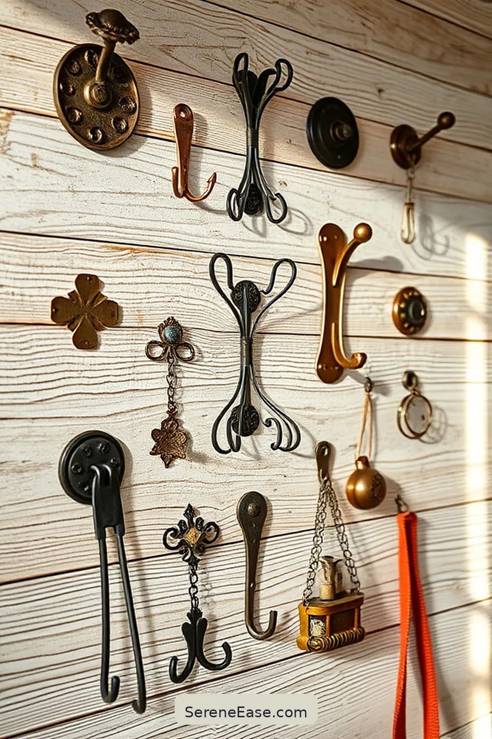 16 Ways to Incorporate Metallic Accents in a Rustic Hallway Style 9 Mixed Metal Wall Hooks for 16 Ways to Incorporate Metallic Accents in a Rustic Hallway Style