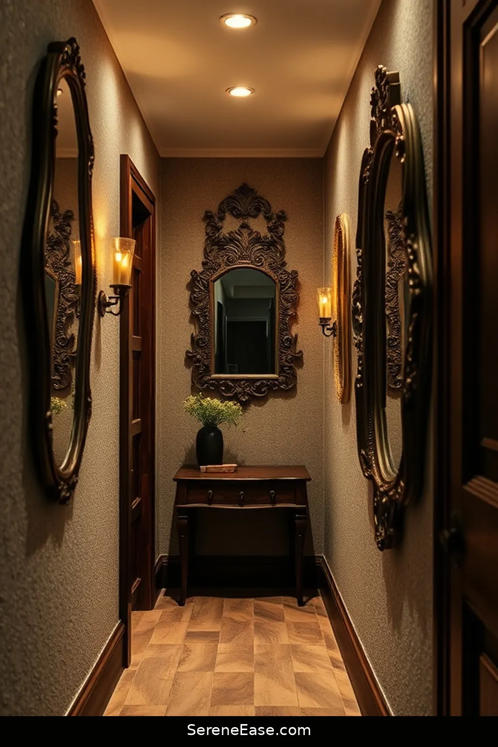 16 Ways to Incorporate Metallic Accents in a Rustic Hallway Style 4 Reflective Wall Mirrors for 16 Ways to Incorporate Metallic Accents in a Rustic Hallway Style