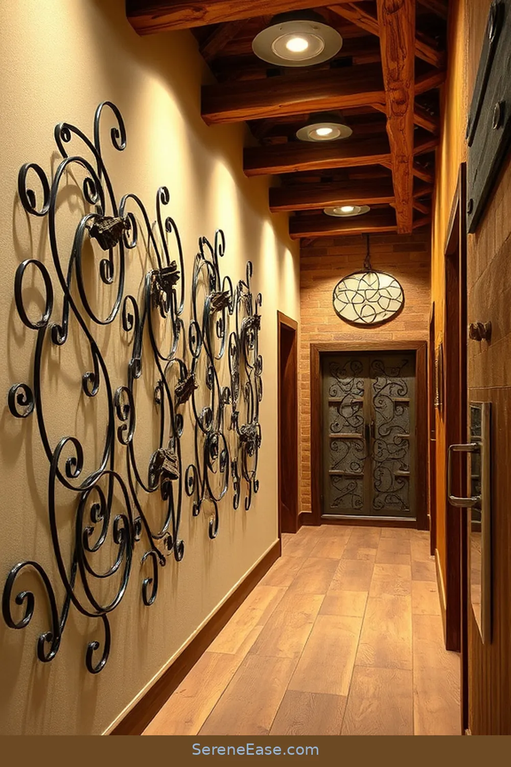 16 Ways to Incorporate Metallic Accents in a Rustic Hallway Style 14 Rustic Metal Wall Sculptures for 16 Ways to Incorporate Metallic Accents in a Rustic Hallway Style