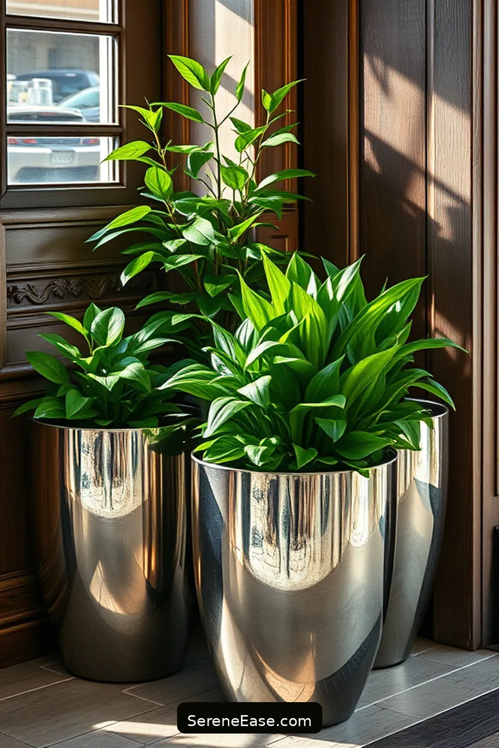 16 Ways to Incorporate Metallic Accents in a Rustic Hallway Style 16 Shimmering Metallic Planters for 16 Ways to Incorporate Metallic Accents in a Rustic Hallway Style