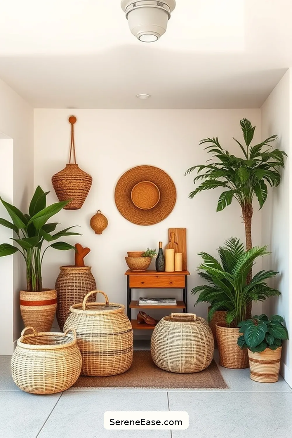 Add Organic Textures for 16 Ways to Incorporate Neutral Tones in Mid-Century Modern Garage Style