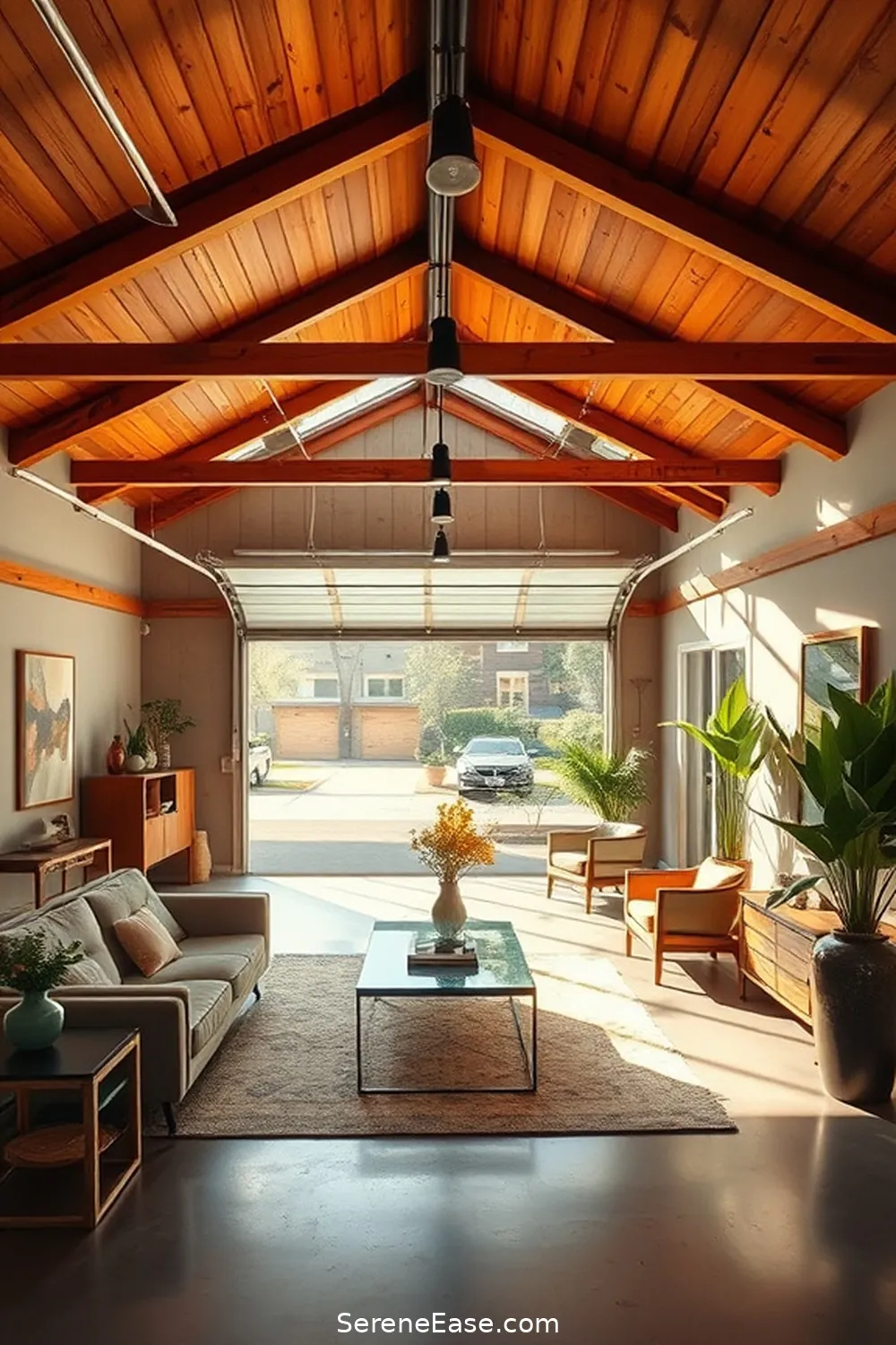 Incorporate Natural Wood Elements for 16 Ways to Incorporate Neutral Tones in Mid-Century Modern Garage Style