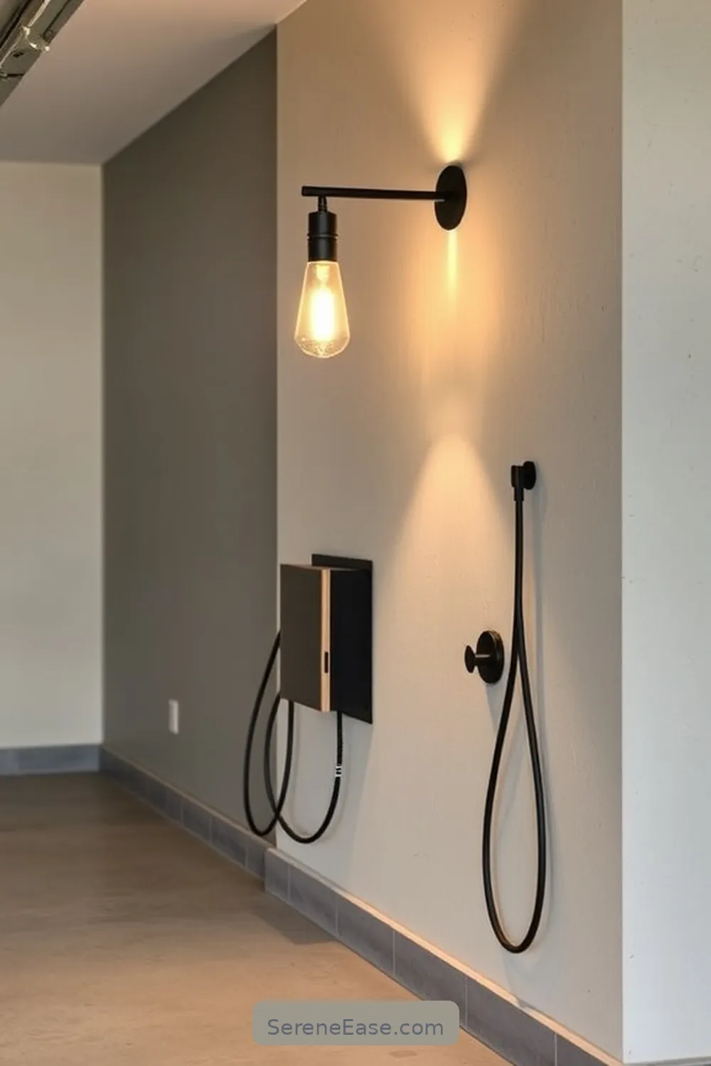 Utilize Wall-Mounted Lighting for 16 Ways to Incorporate Neutral Tones in Mid-Century Modern Garage Style