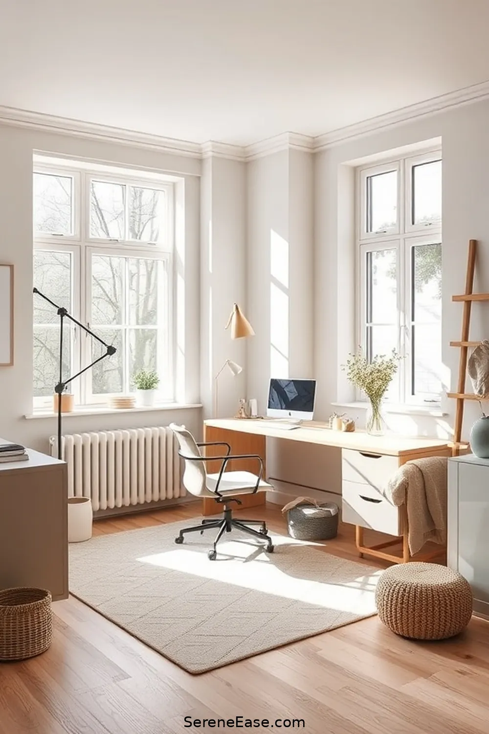 Choose a Neutral Color Palette for 16 Ways to Incorporate Neutral Tones in Scandinavian Style Home Offices