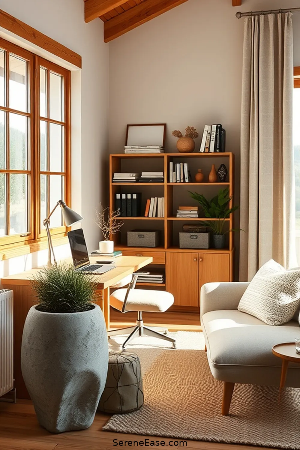 Incorporate Natural Materials for 16 Ways to Incorporate Neutral Tones in Scandinavian Style Home Offices