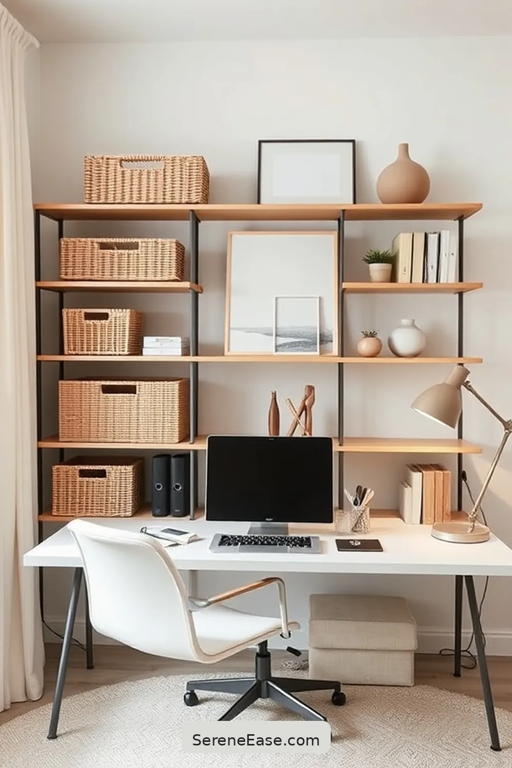 Incorporate Organizational Tools for 16 Ways to Incorporate Neutral Tones in Scandinavian Style Home Offices