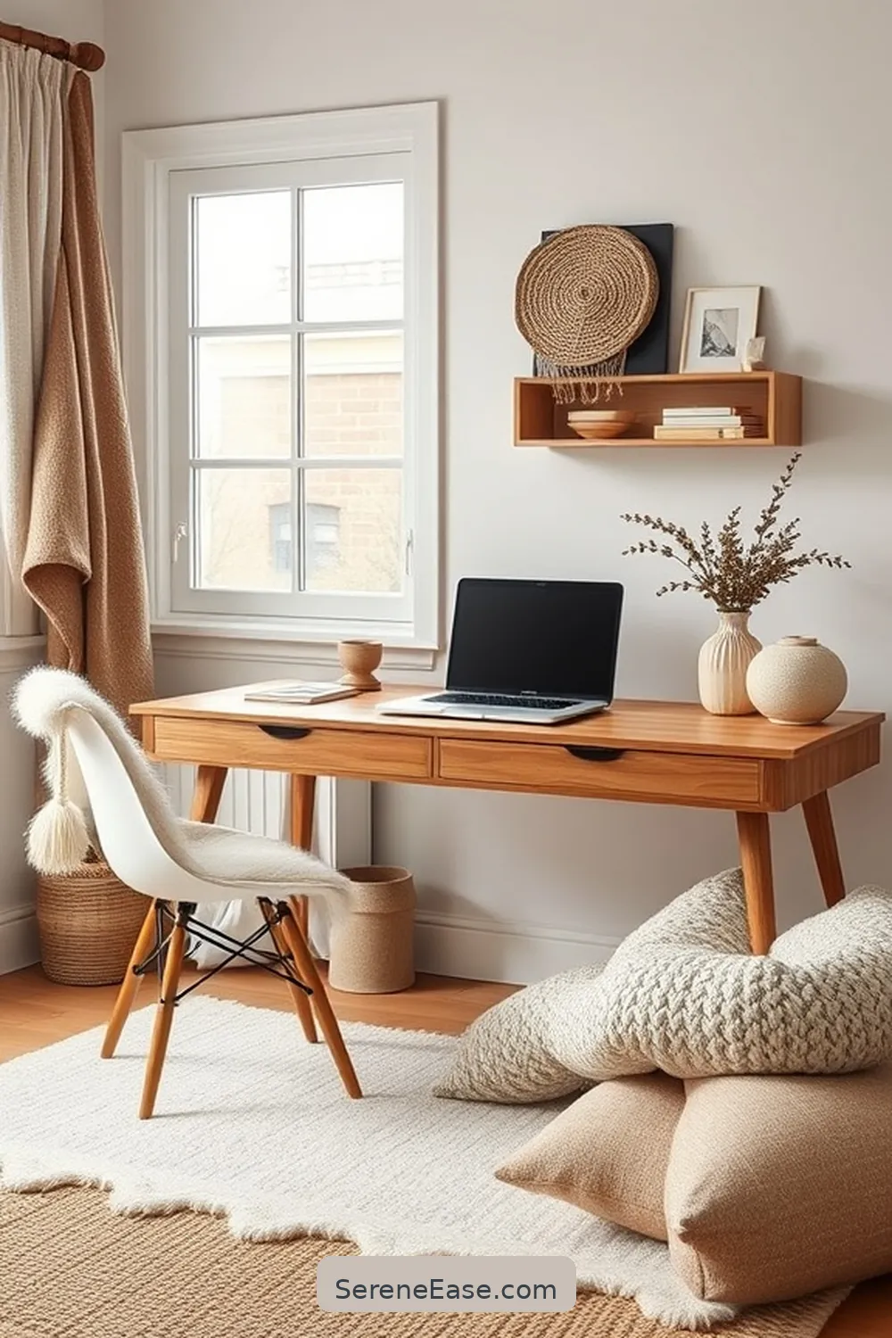 Layer Textures for 16 Ways to Incorporate Neutral Tones in Scandinavian Style Home Offices