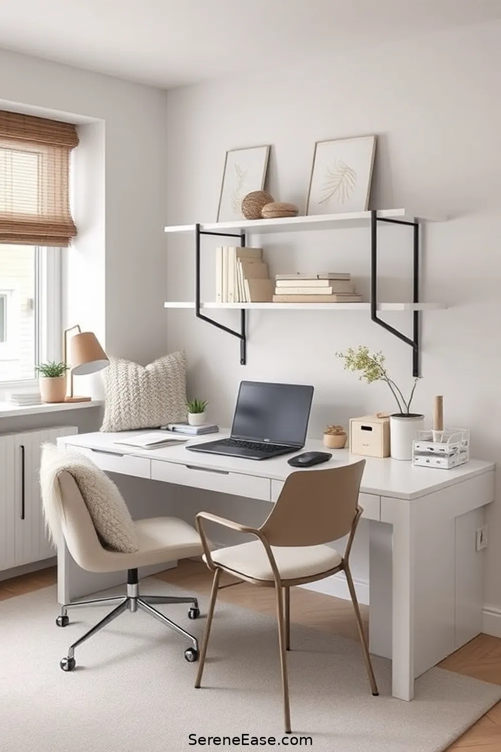 Select Functional Decor for 16 Ways to Incorporate Neutral Tones in Scandinavian Style Home Offices