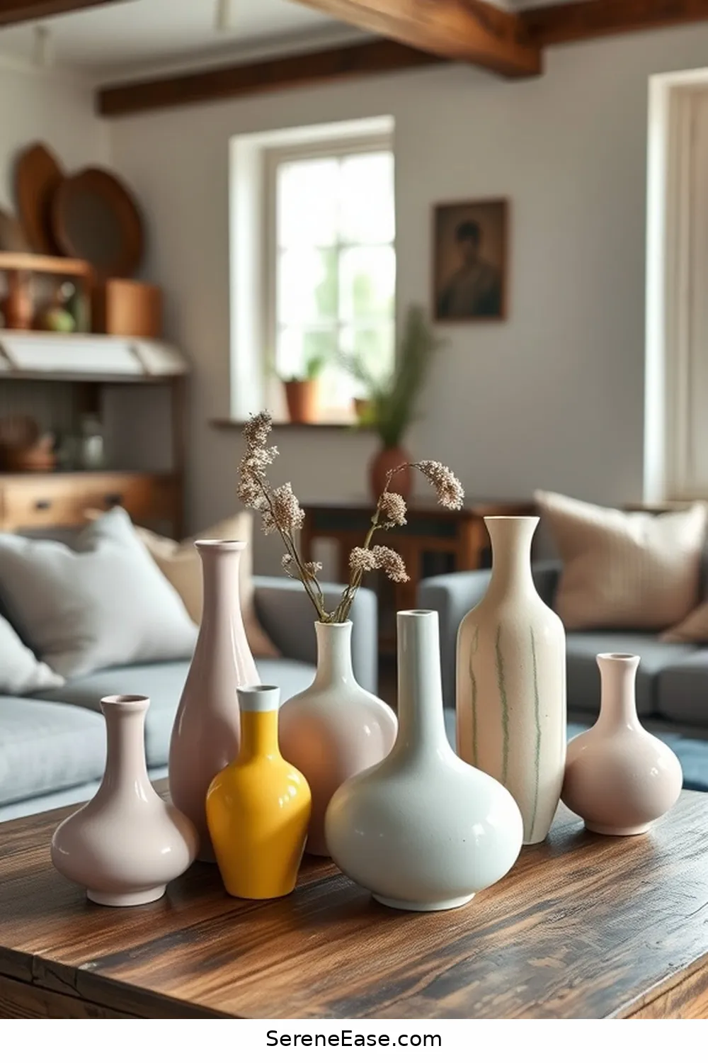 16 Ways to Incorporate Pastels in Rustic Living Room Style 8 Accessorize With Pastel Vases for 16 Ways to Incorporate Pastels in Rustic Living Room Style