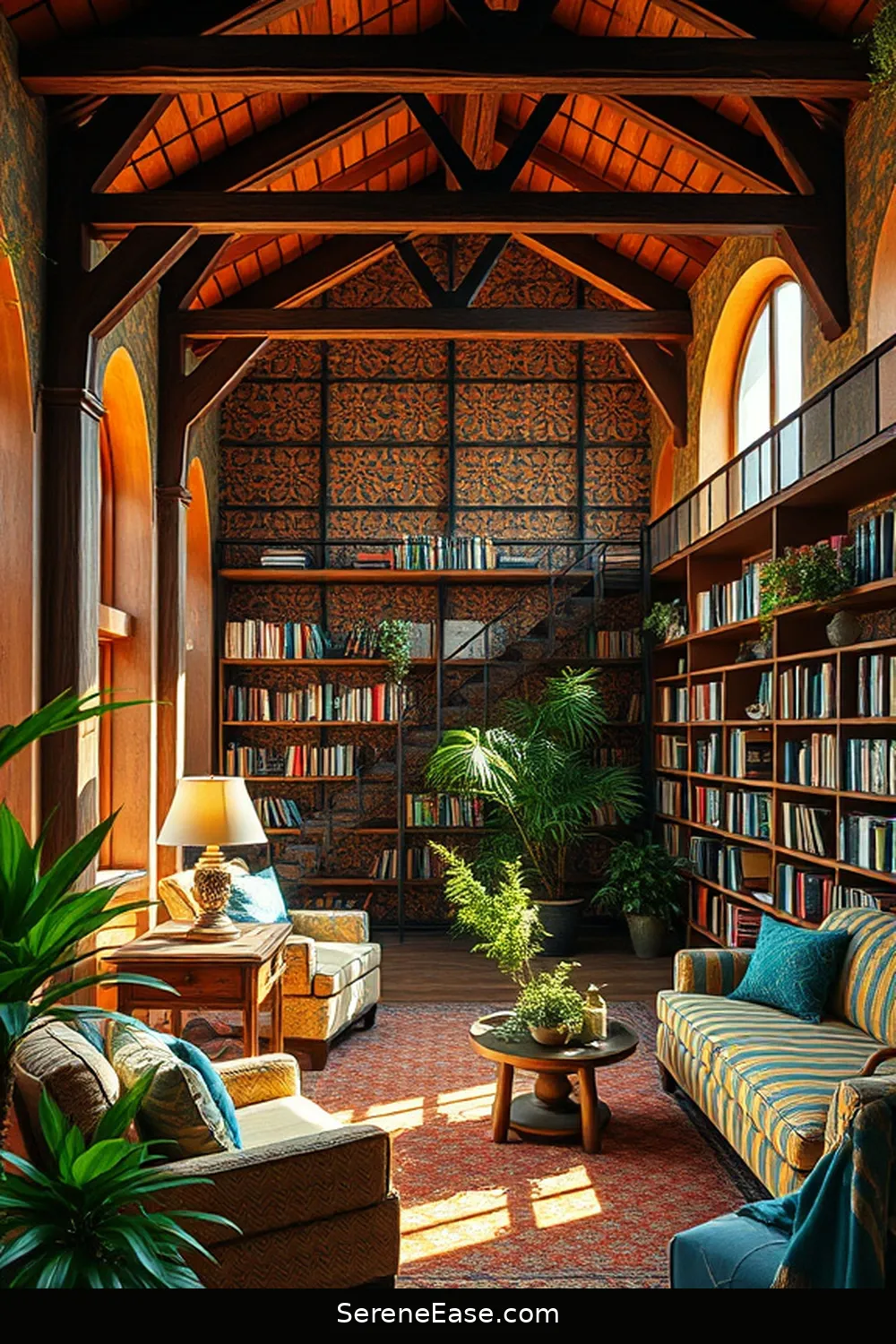 16 Ways to Infuse Bold and Bright Colors Into Rustic Library Style 10 Add Colorful Shelving for 16 Ways to Infuse Bold and Bright Colors Into Rustic Library Style