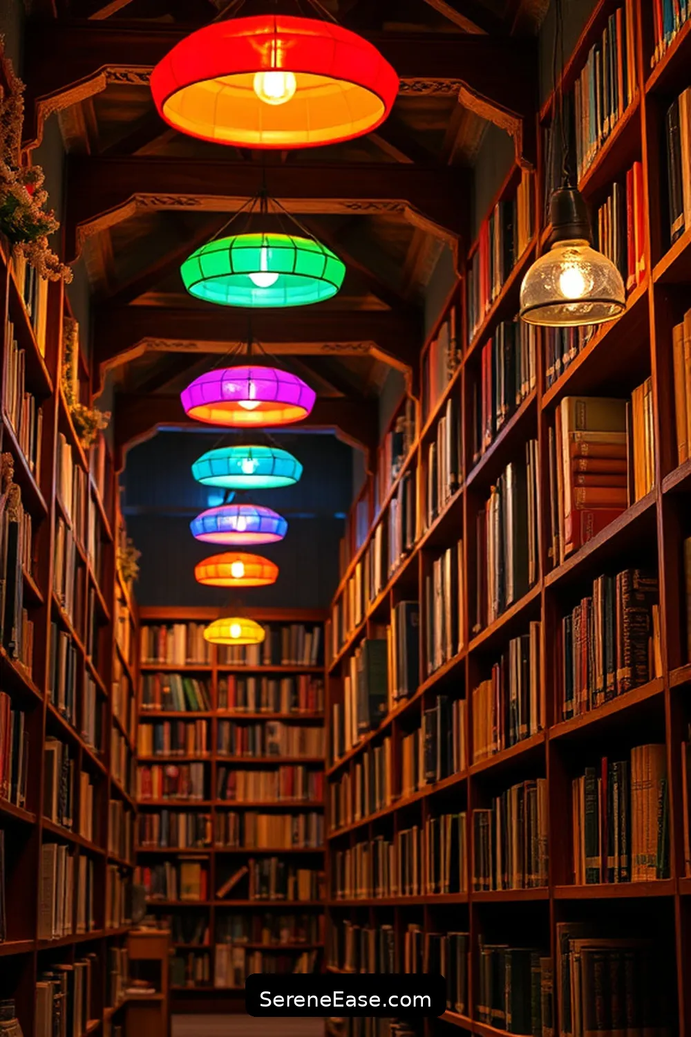 16 Ways to Infuse Bold and Bright Colors Into Rustic Library Style 7 Introduce Bright Lighting Fixtures for 16 Ways to Infuse Bold and Bright Colors Into Rustic Library Style